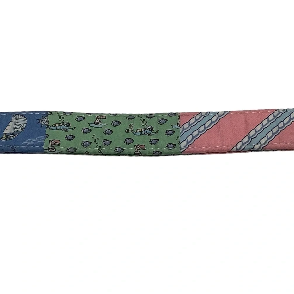 VINEYARD VINES Logo Patchwork Cotton Double‎ D Ring Belt - 35 Inches